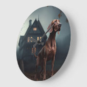 Vizsla Halloween Griezelen Grote Klok (Hoek)