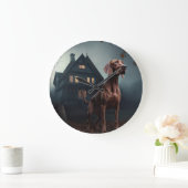 Vizsla Halloween Griezelen Grote Klok (Huis)