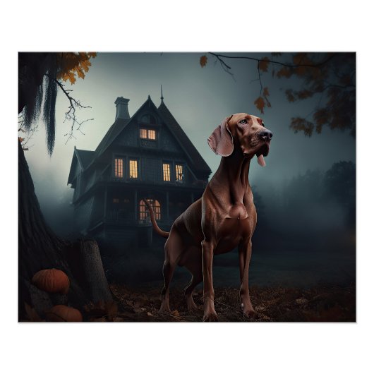 Vizsla Halloween Griezelen Perfect Poster (Voorkant)