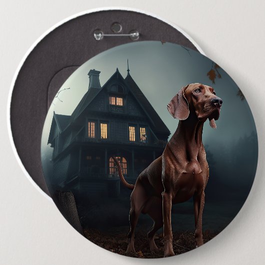 Vizsla Halloween Griezelen Ronde Button 6,0 Cm (Voorkant /achterkant)