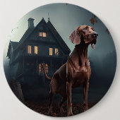 Vizsla Halloween Griezelen Ronde Button 6,0 Cm (Voorkant)
