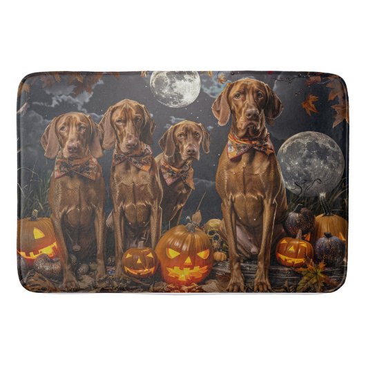 Vizsla Halloween Griezelig Badmat (Voorkant)