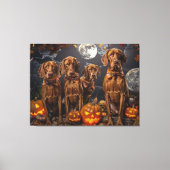 Vizsla Halloween Griezelig Canvas Afdruk (Voorkant)