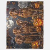 Vizsla Halloween Griezelig Fleece Deken (Voorkant)