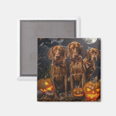 Vizsla Halloween Griezelig Magneet (Voorkant / Achterkant)