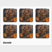 Vizsla Halloween Griezelig Vierkante Sticker (Vel)
