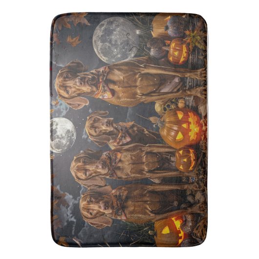 Vizsla Halloween Spooky Badmat (Voorkant Verticaal)