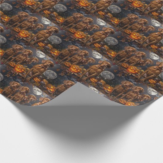 Vizsla Halloween Spooky Cadeaupapier (Hoek)