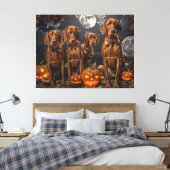 Vizsla Halloween Spooky Canvas Afdruk (Insitu (Slaapkamer))