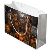 Vizsla Halloween Spooky Groot Cadeauzakje (Achterkant Gekanteld)