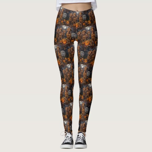 Vizsla Halloween Spooky Leggings (Voorkant)