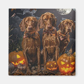 Vizsla Halloween Spooky Magneet (Voorkant)
