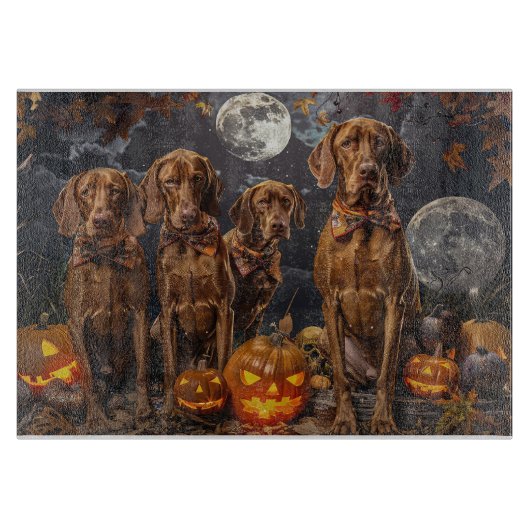 Vizsla Halloween Spooky Snijplank (Voorkant)
