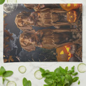 Vizsla Halloween Spooky Theedoek (Gevouwen)