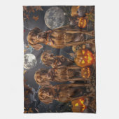 Vizsla Halloween Spooky Theedoek (Verticaal)