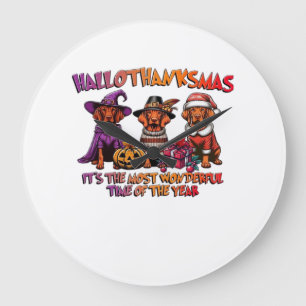 Vizsla Halloween Thanksgiving Christmas Classic T- Grote Klok