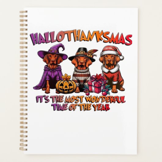 Vizsla Halloween Thanksgiving Christmas Classic T- Planner (Voorkant)