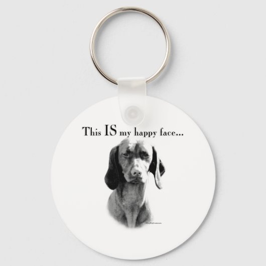 Vizsla Happy Face Sleutelhanger (Voorkant)