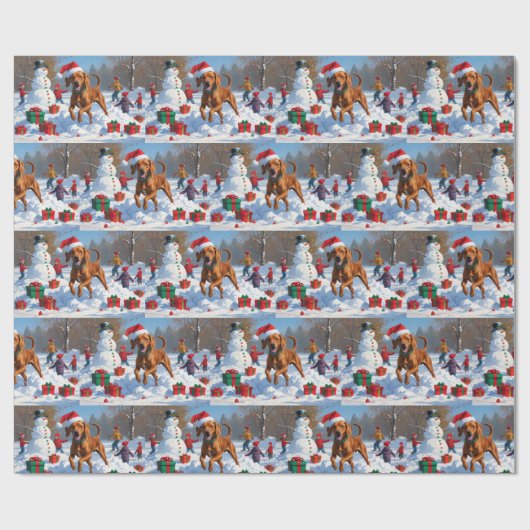 Vizsla hardlopen in de sneeuw met kerst Pet Cadeaupapier (Vlak)