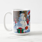 Vizsla hardlopen in de sneeuw met kerst Pet Koffiemok (Links)