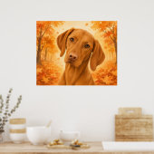 Vizsla Herfst Bos Hond Poster (Keuken)