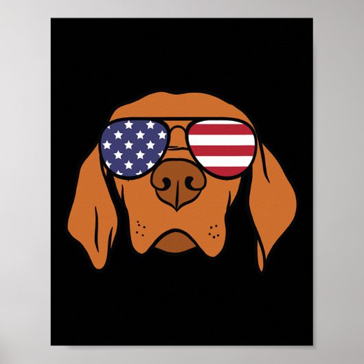 Vizsla Hond 4 juli Poster (Voorkant)