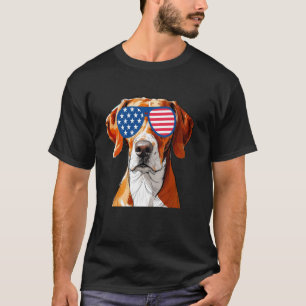 Vizsla-hond Amerikaanse Vlag Patriotisch 4 juli T-shirt