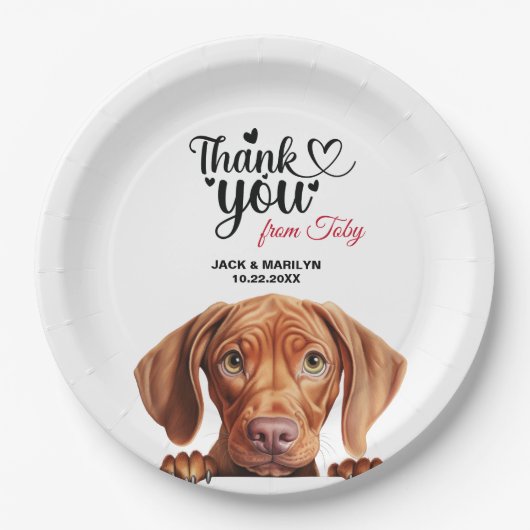 Vizsla Hond Bruiloft Dank u Papieren Bordje (Voorkant)