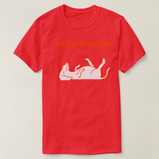Vizsla hond dier grappige anatomie t-shirt (Design voorkant)