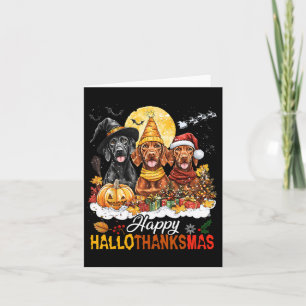 Vizsla Hond Halloween Kerstfeest Happy Hallothanks Kaart