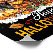 Vizsla Hond Halloween Kerstfeest Happy Hallothanks Poster (Hoek)