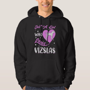 Vizsla-hond Hartvorm Vintage Gewoon Een Meisje Dat Hoodie