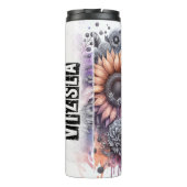 Vizsla Hond in Bloemkunst Thermosbeker (Achterkant)