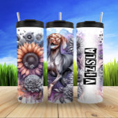 Vizsla Hond in Bloemkunst Thermosbeker