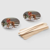 Vizsla Hond in Sneeuw Kerstmis Handwaaier (Niet-gemonteerd)