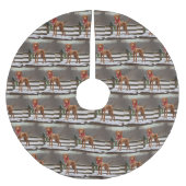 Vizsla Hond in Sneeuw Kerstmis Kerstboom Rok (Voorkant)