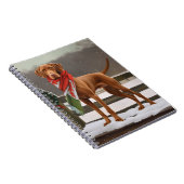 Vizsla Hond in Sneeuw Kerstmis Notitieboek (Rechterzijde)