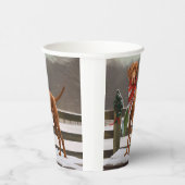 Vizsla Hond in Sneeuw Kerstmis Papieren Bekers (Rechts)