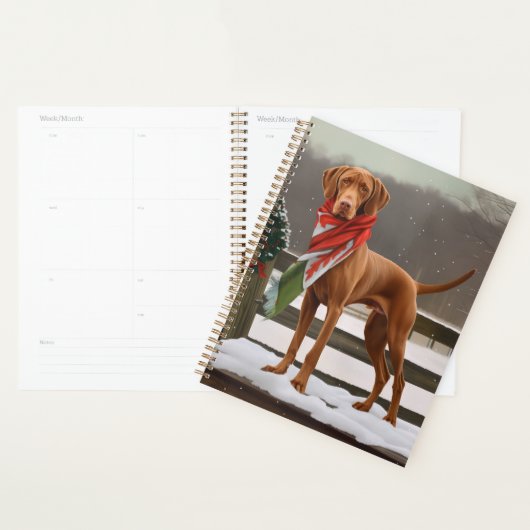 Vizsla Hond in Sneeuw Kerstmis Planner (Display)