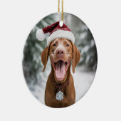 Vizsla Hond Kerst Keepsake Keramisch Ornament (Rechts)