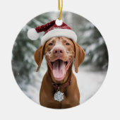 Vizsla Hond Kerst Keepsake Keramisch Ornament (Voorkant)