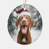 Vizsla Hond Kerst Keepsake Keramisch Ornament (Links)