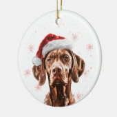 Vizsla-hond Kerst Persoonlijk Keramisch Ornament (Links)