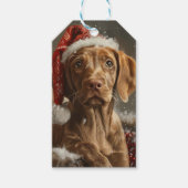 Vizsla Hond Kerstfeest Cadeaulabel (Voorkant)