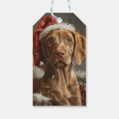 Vizsla Hond Kerstfeest Cadeaulabel (Achterkant)