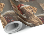 Vizsla Hond Kerstfeest Cadeaupapier (Rol Hoek)