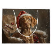 Vizsla Hond Kerstfeest Groot Cadeauzakje (Achterkant)