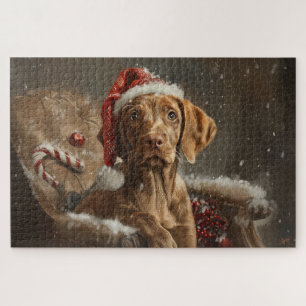 Vizsla Hond Kerstfeest Legpuzzel