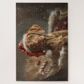 Vizsla Hond Kerstfeest Legpuzzel (Verticaal)