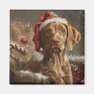 Vizsla Hond Kerstfeest Magneet
